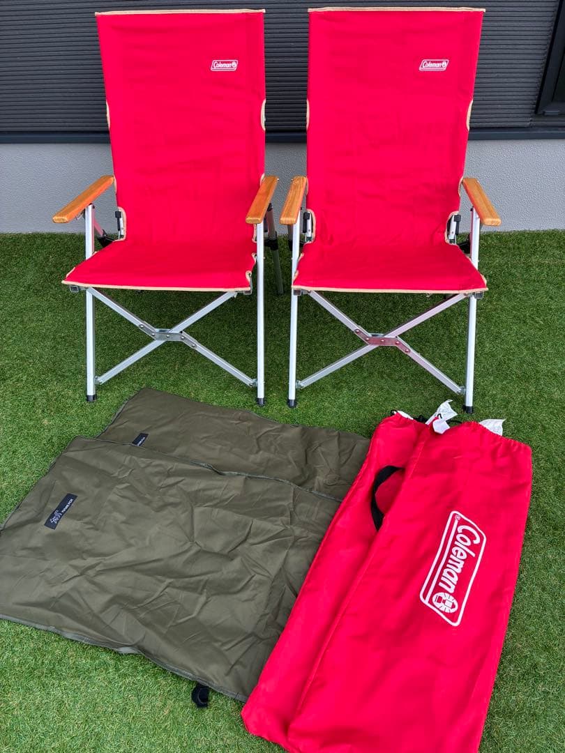 コールマン　レイチェア　レッド２脚セット　FUTURE FOX座面カバーセット