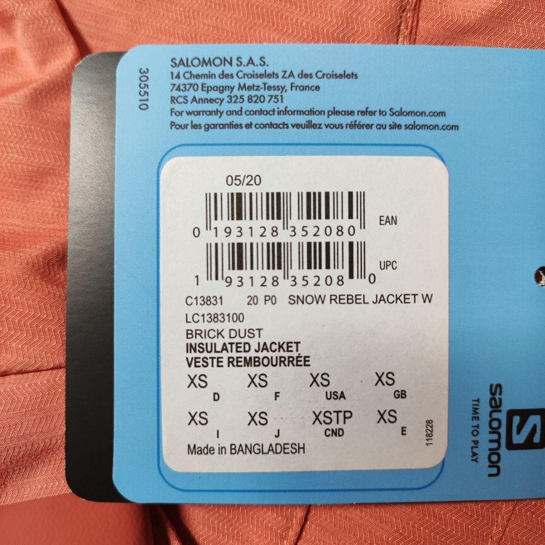【新品】サロモン スノーレベルジャケット XSサイズ スノーボード スキー