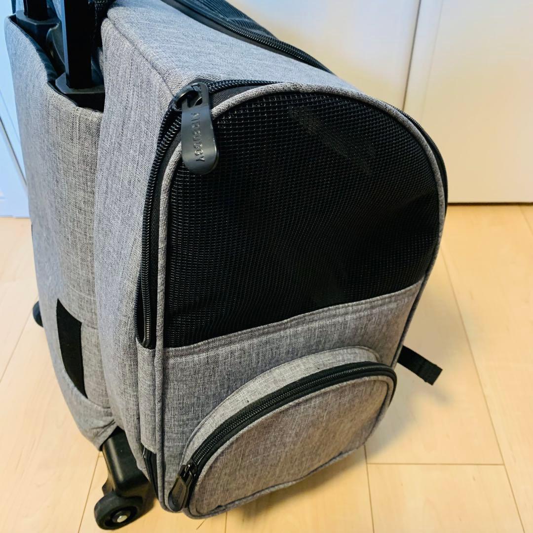 AIRBUGGY キャリーバッグ グレー　キャスター付き　かご　クレート　カート