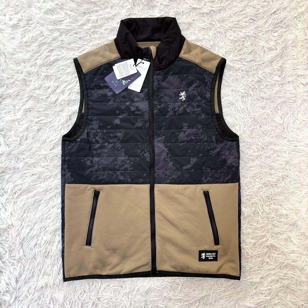 新品未使用 アドミラルゴルフ ベスト 中綿 ダウン ハイブリッド ジップ