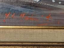 【真作】絵画　油彩　舞踏の情景　赤と白の衣装　Y187