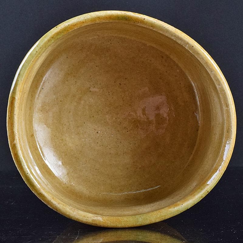 北大路魯山人作　織部焼　茶碗　共布　黒田陶々庵極め箱　M　R7647