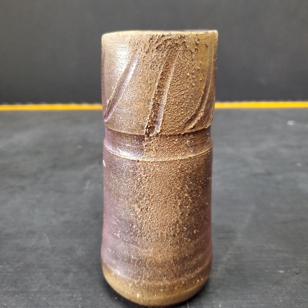 人間国宝 藤原雄作 備前焼 掛花入 共箱 栞 布 141