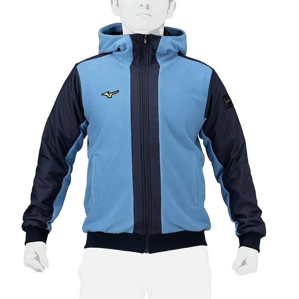 ミズノ フリースジャケット ライトブルー/ネイビー