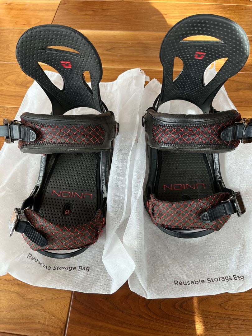 UNION スノーボード ビンディング ブラック/レッド