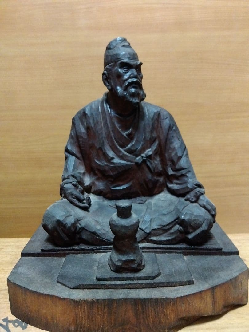 鵬旭作　木彫　「陶工　李参平」