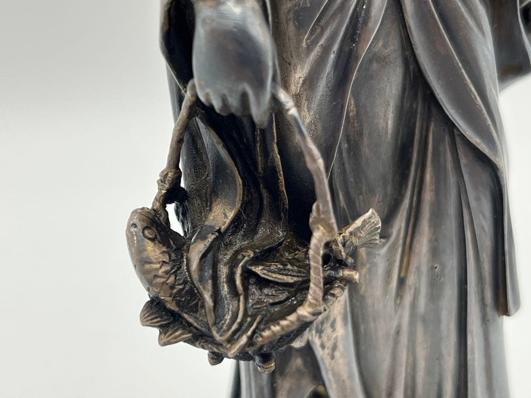 銀製品 骨董 魚藍観音 木箱付き