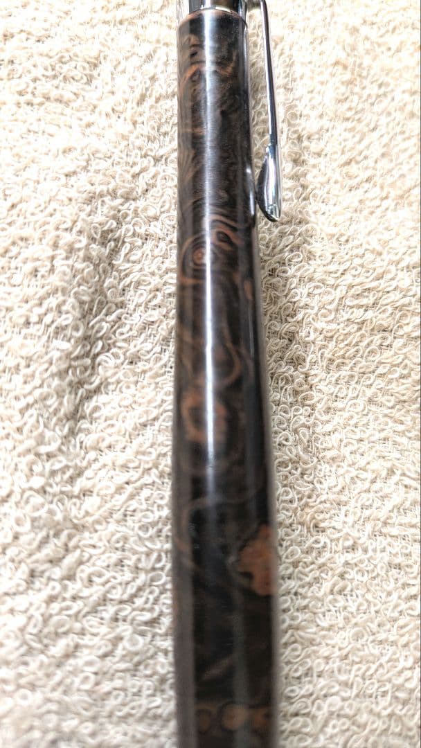 こぶた工房　黒檀瘤　特上杢　ボールペン　専用箱・メンテナンスオイル付き