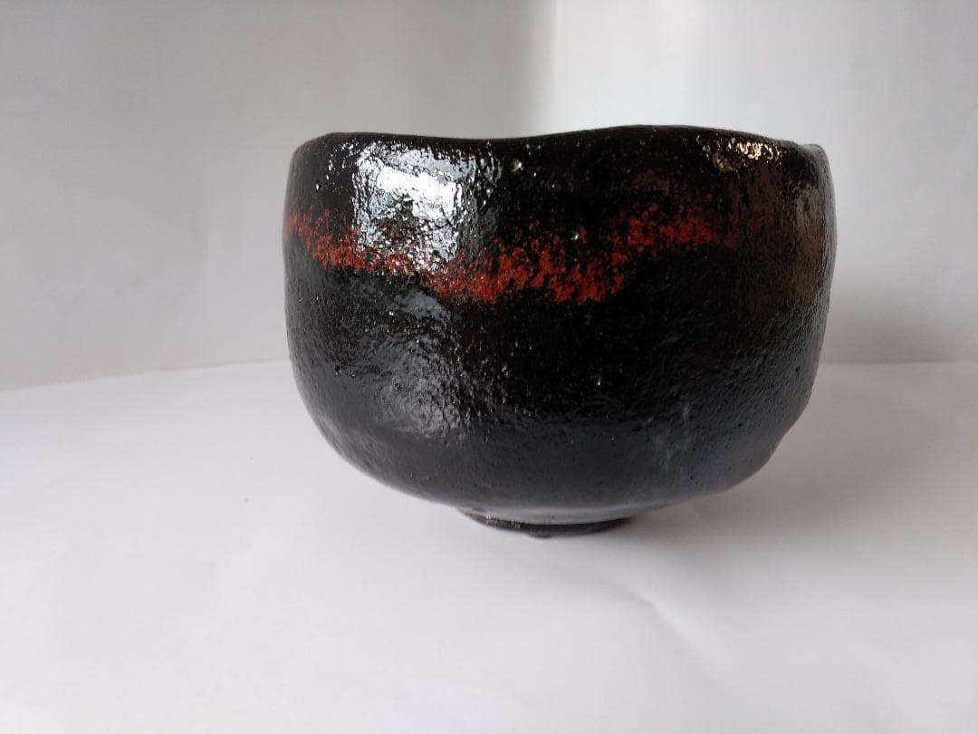 久楽 作 黒茶碗 大徳寺 興臨院 山口萬拙 書付 銘 『松上鶴』 茶碗 美品