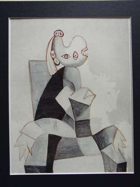 パブロ・ピカソ、人物、希少限定画集より、新品額装付