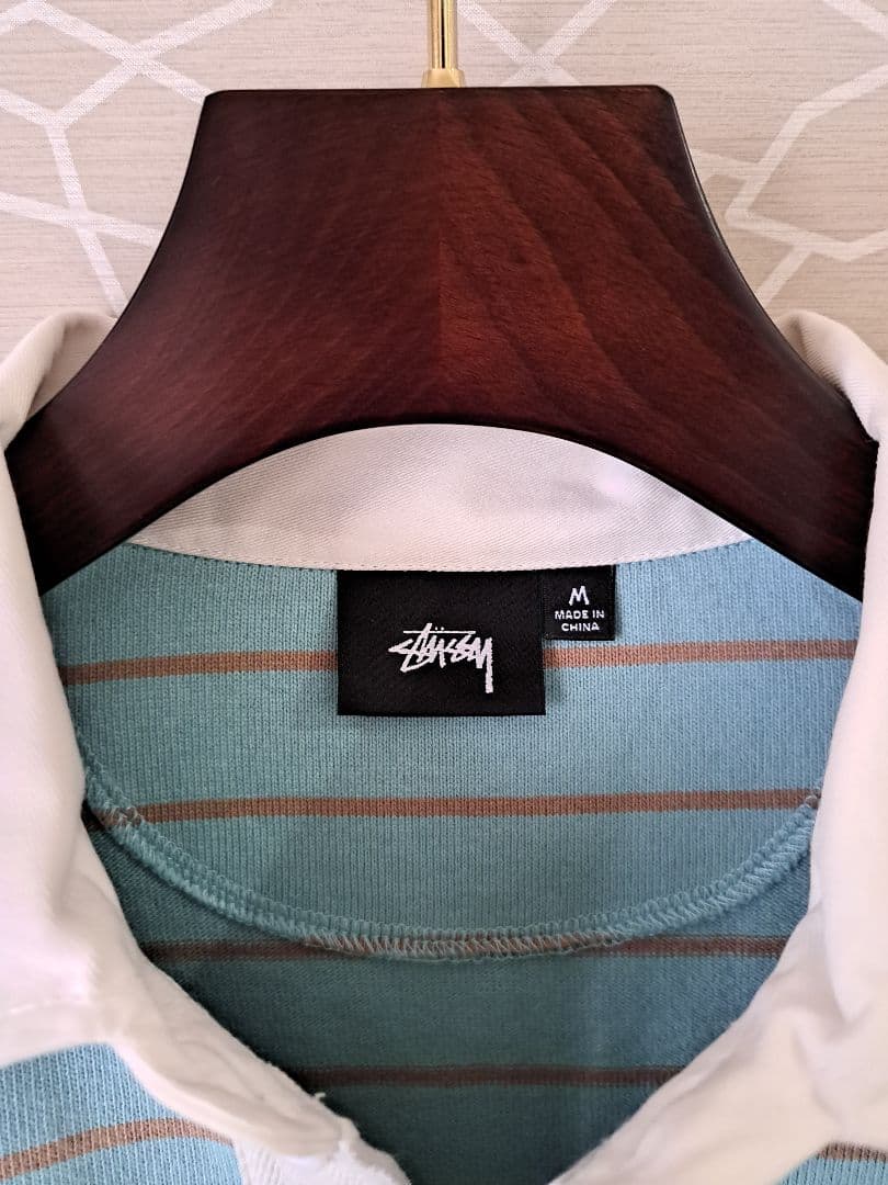 Stussy ストライプ ラグビーシャツ M