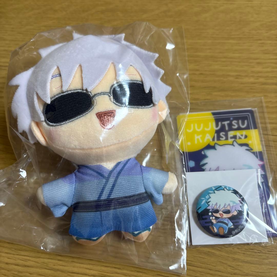 呪術廻戦 もちぬいマスコット 五条悟 お月見 ミニ缶バッジ クリアカード 未開封