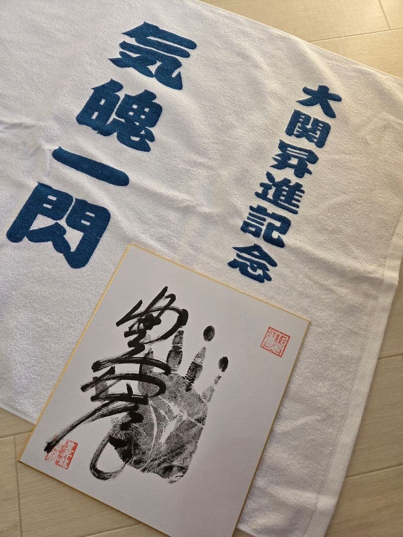 豊昇龍☆バスタオル☆手形☆サイン☆色紙☆大関昇進記念☆気魄一閃☆相撲