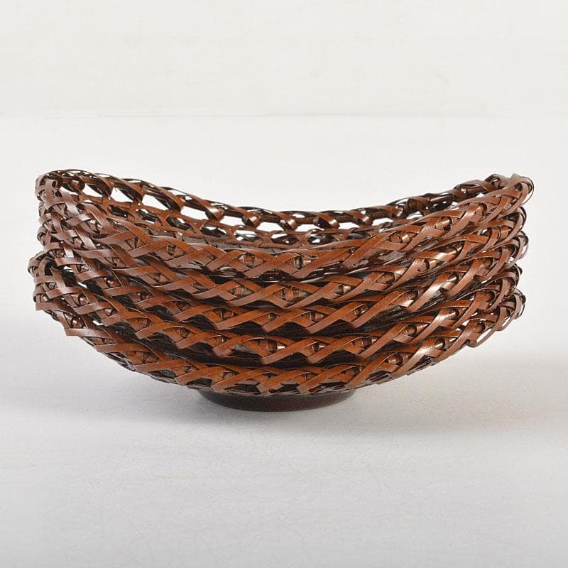 煎茶道具　平安　銅政造　黄銅　二段編　小判茶托　5客　共布共箱　V　6829