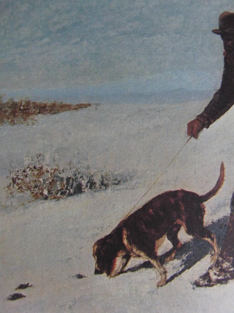 ギュスターヴ・クールベ、【密猟者】、希少な額装用画集より、状態良好、新品額装付