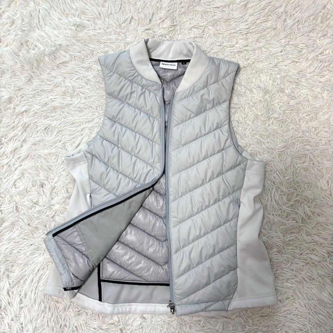 大きいサイズ テーラーメイド ベスト 中綿 グレー ジップ ゴルフウェア