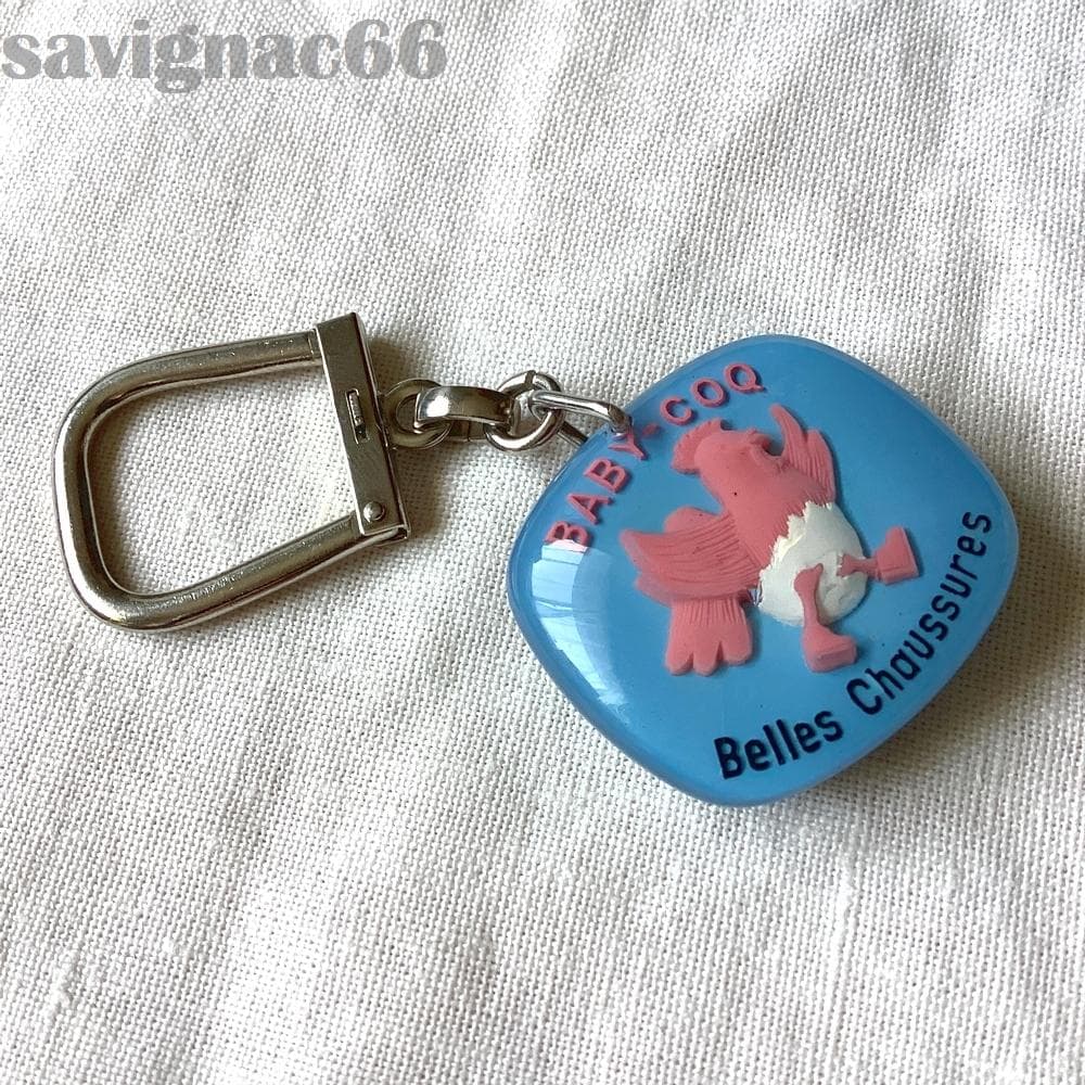 60s フレンチキーホルダー ブルボン BABY COQ ニワトリ 鶏 子供靴