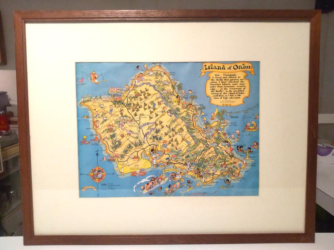非売品★昭和レトロ★USA製★オアフ島 ハワイ島 カウアイ島 観光マップ 3個