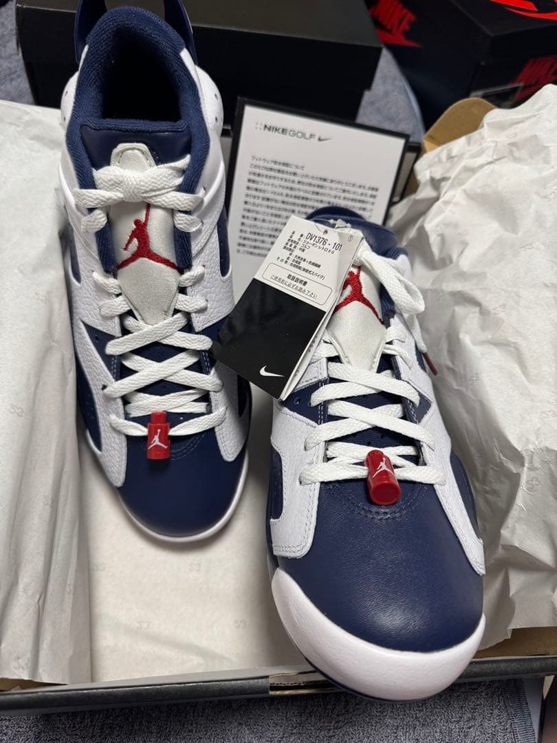 シューズ(男性用) Jordan 6 Low Golf White Varsity Red Navy