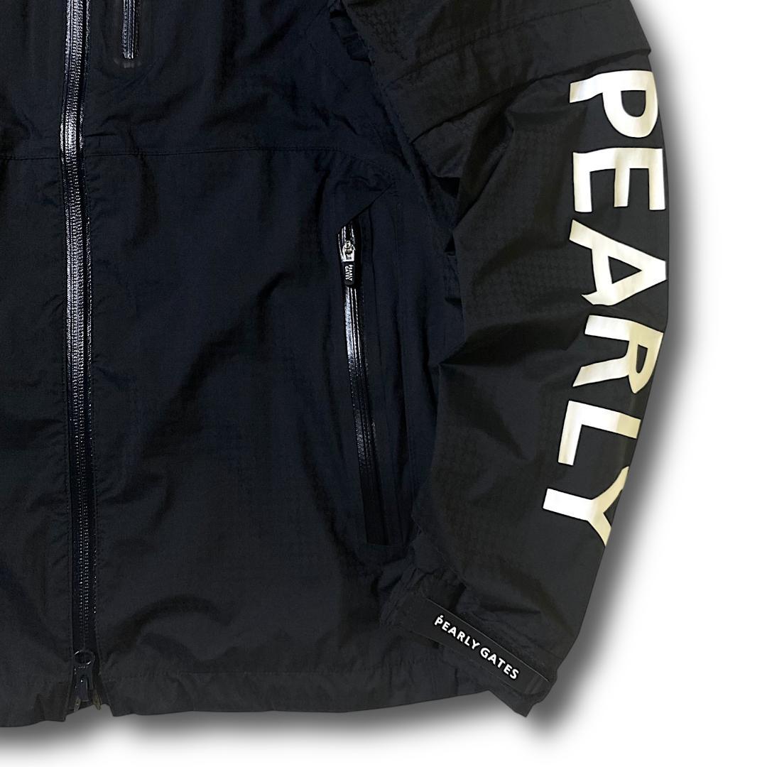 1 新品 パーリーゲイツ ビッグロゴ 半袖にもなる! レインジャケット ブラック