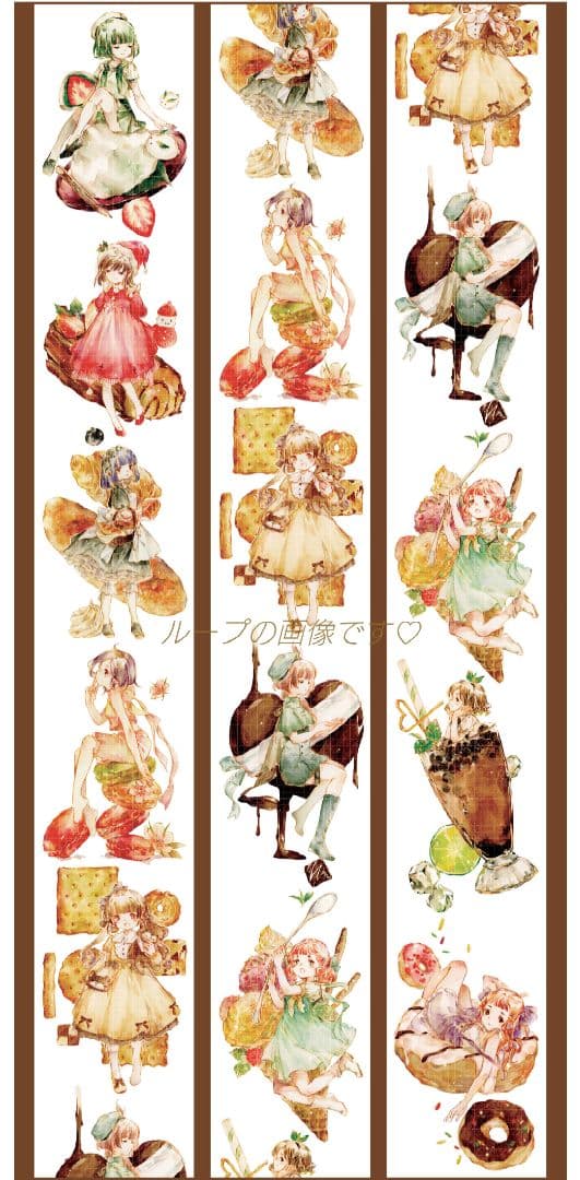 J900＃甜品卷(PET)田小宝切り売り海外人物マステ女の子