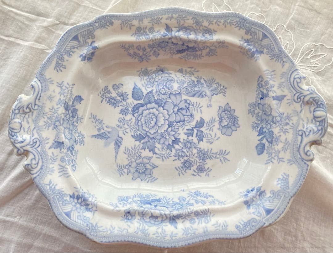 【美品】アンティーク　チュリーン ブルー＆ホワイト アジアティックフェザンツ