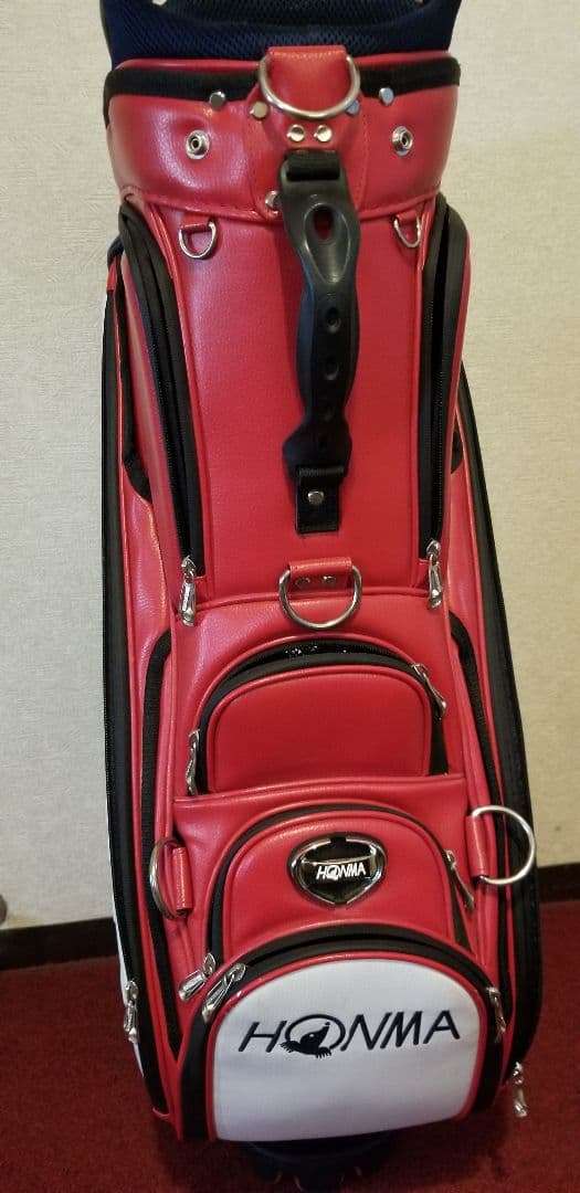 本間ゴルフ　キャディバッグ　スタンド式　9.5型 レッド