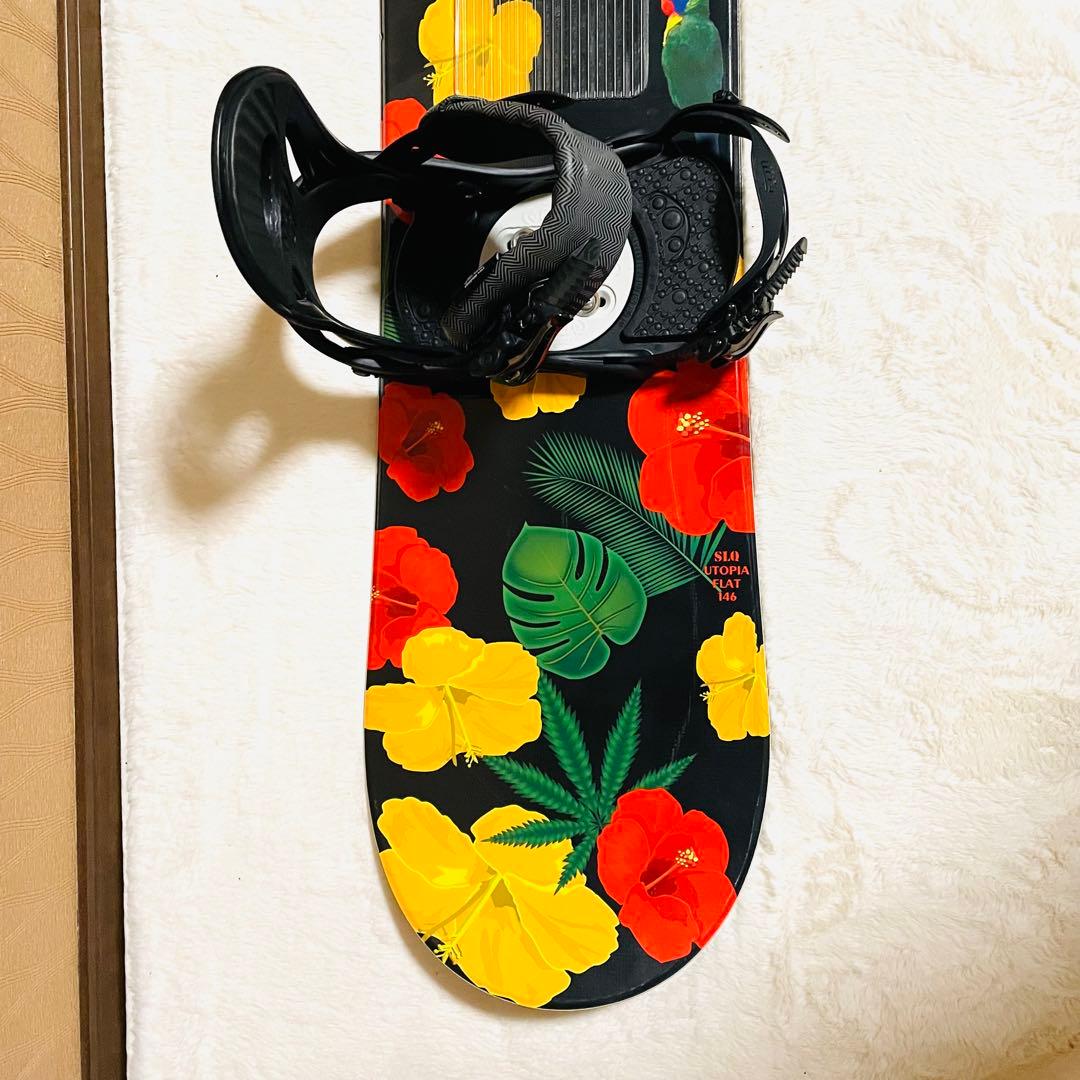 【未使用に近い】SLQ146cm FLUX(M)スノーボードビンディングセット