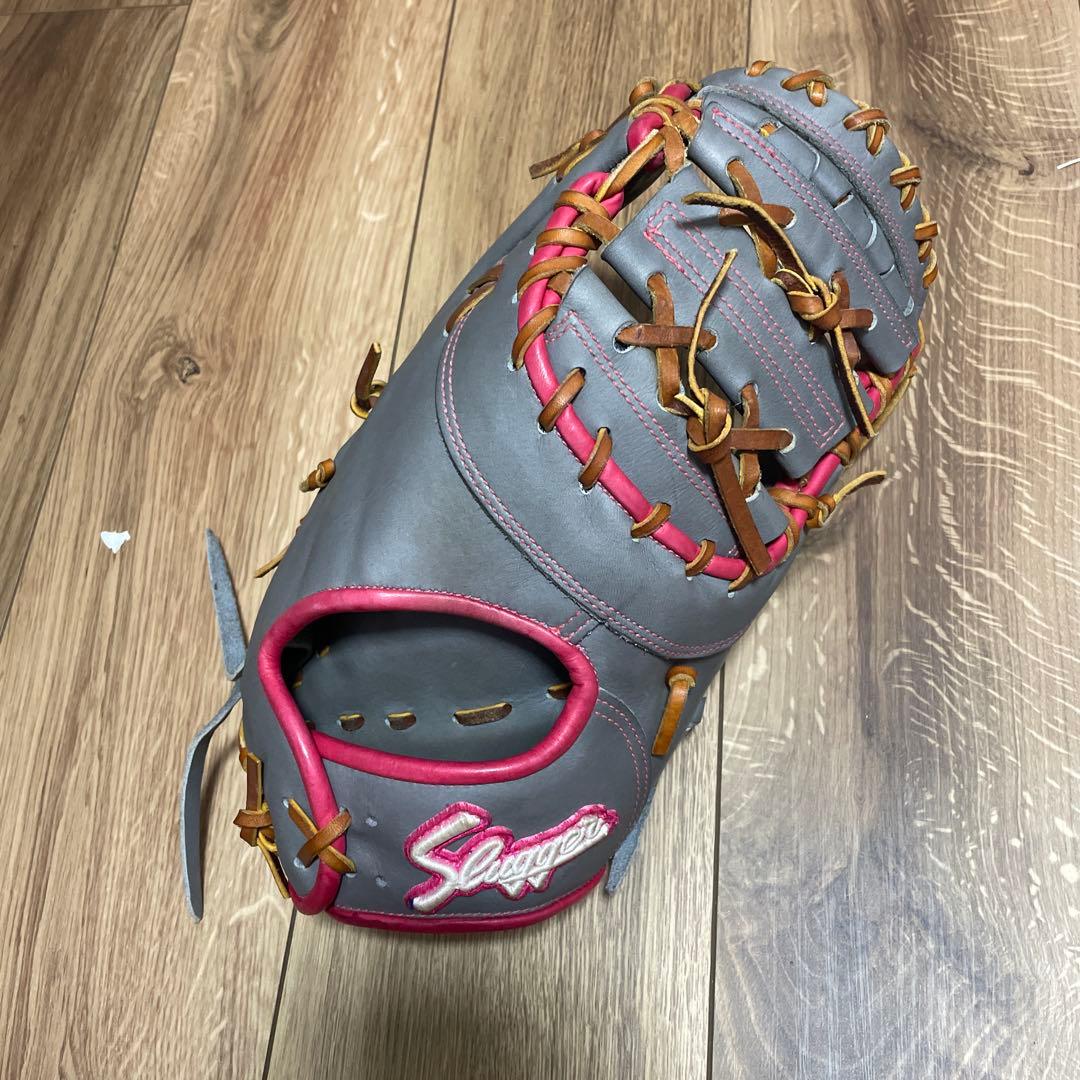久保田Slugger 軟式グローブ グレー/ピンク