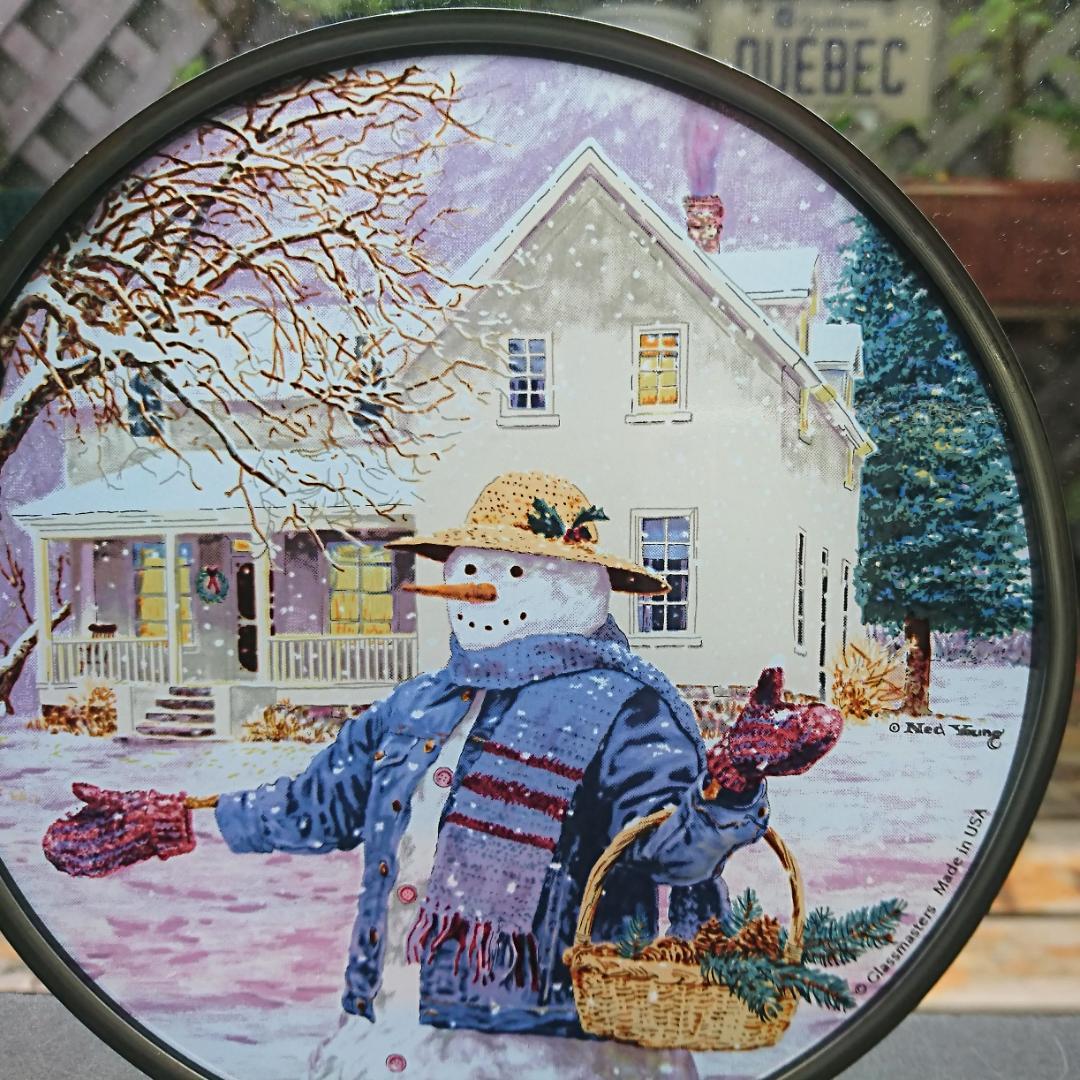 クリスマス ステンドグラス man スノーマン グラスマスターズ社