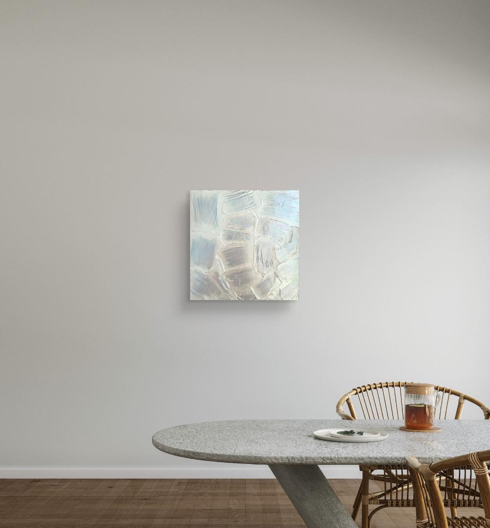 再生-銀 / テクスチャー キャンバス 26×26㎝ 原画 モダン 現代アート