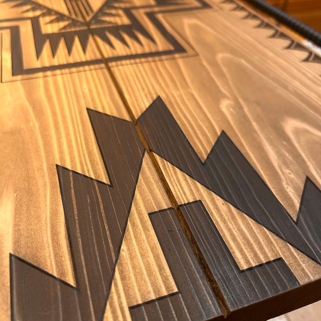 No.553 アイアンローテーブル オルテガテーブル　ネイティブ柄