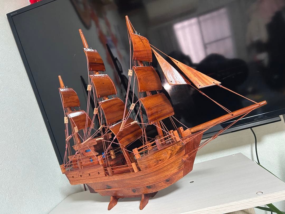 新品 木製 帆船模型 大型 インテリア オブジェ