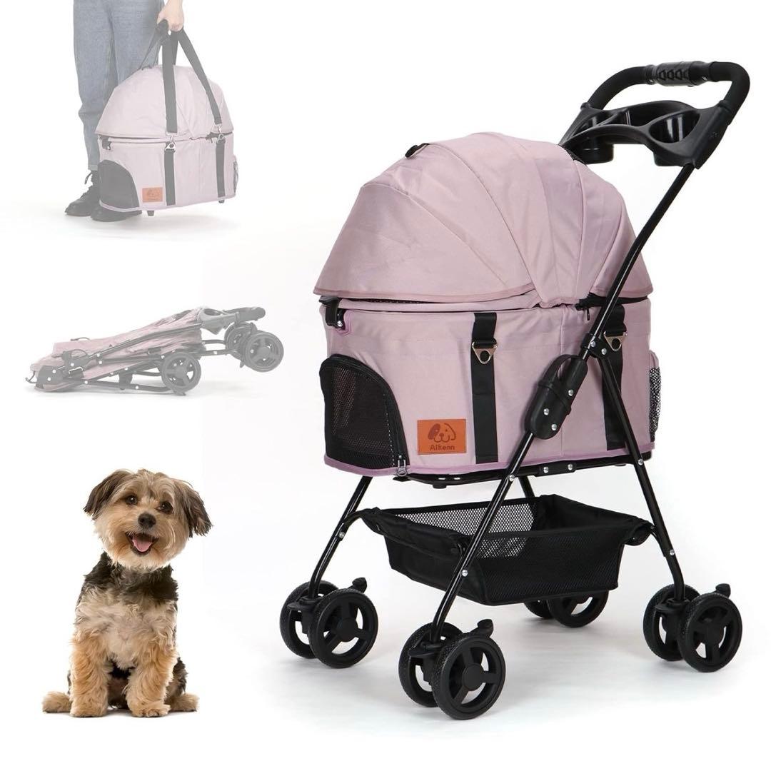 分離式 ペットカート 4輪360°回転 折りたたみ 犬用ベビーカー猫犬兼用 軽量