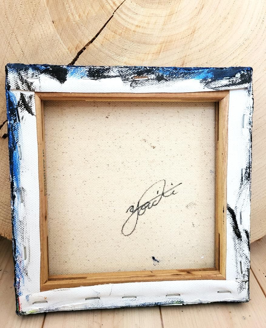 ナンバー3 / テクスチャーアート18×18㎝ S0 モダンアート 原画1点のみ