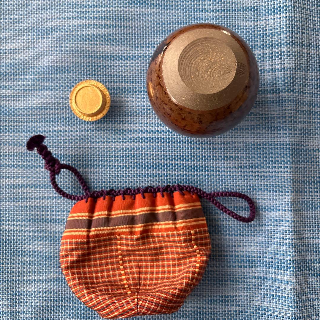 唐物名物　本能寺文琳茶入　笹田有祥作　正絹仕服　桐箱入