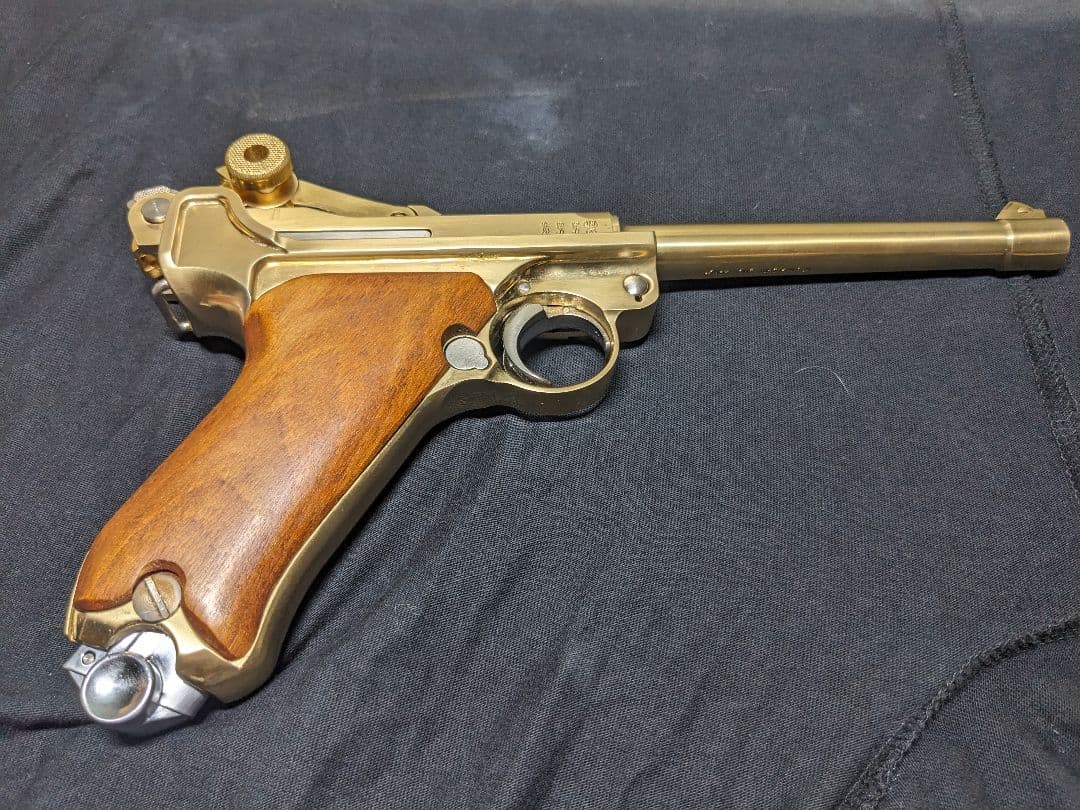 マルシン ルガー P-08 6インチ モデルガン ゴールド24GP　◉訳あり