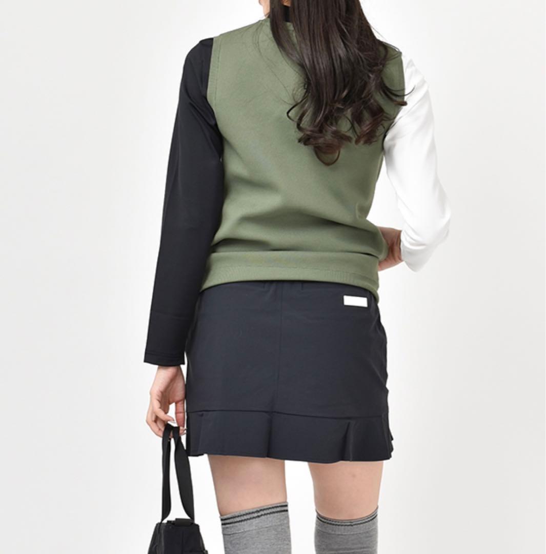 美品　BEAMS GOLF クルーネックニットベスト カーキ　サイズM ビームス