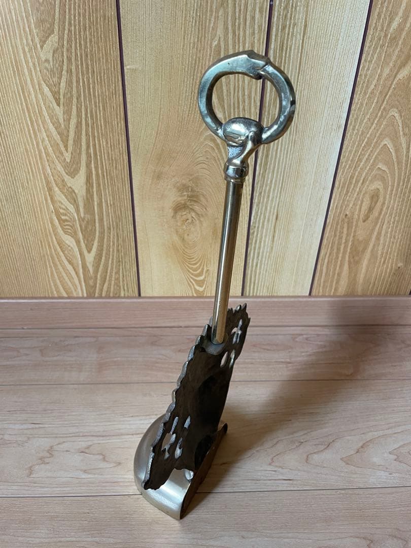 【アンティーク】真鍮製花装飾 ドアストッパー オブジェ