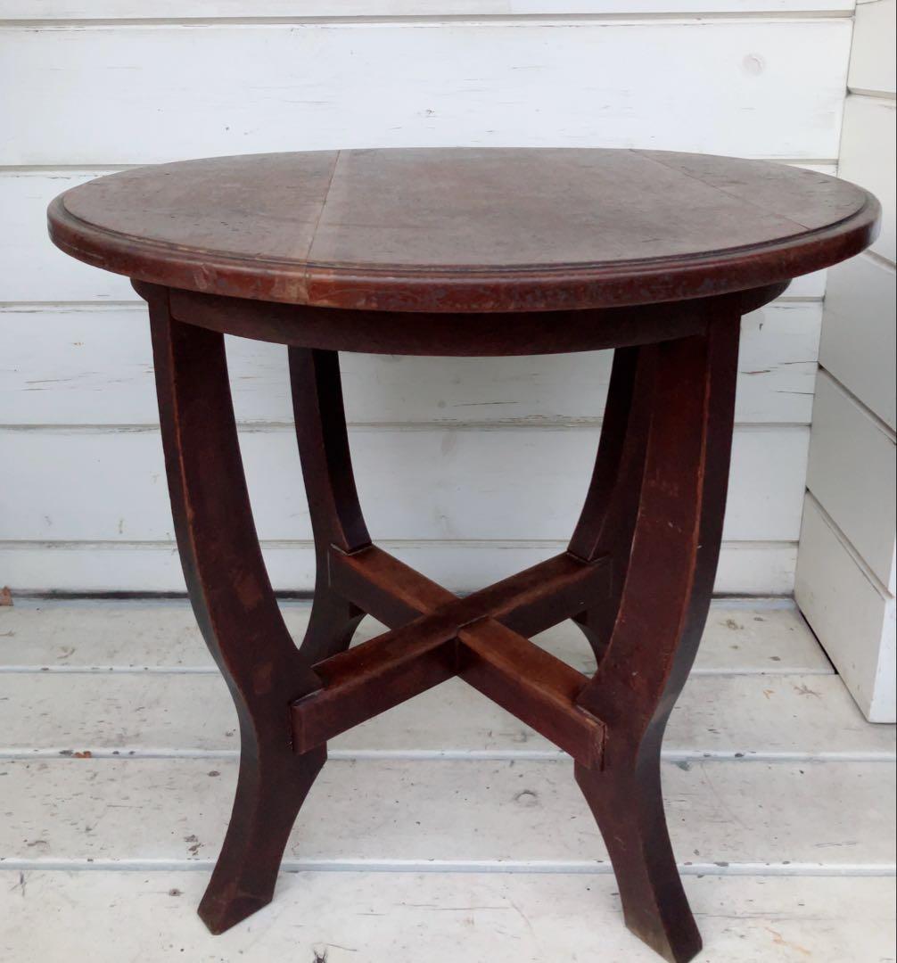 アンティーク　ラウンドテーブル　　シンプルデスク　カフェテーブル