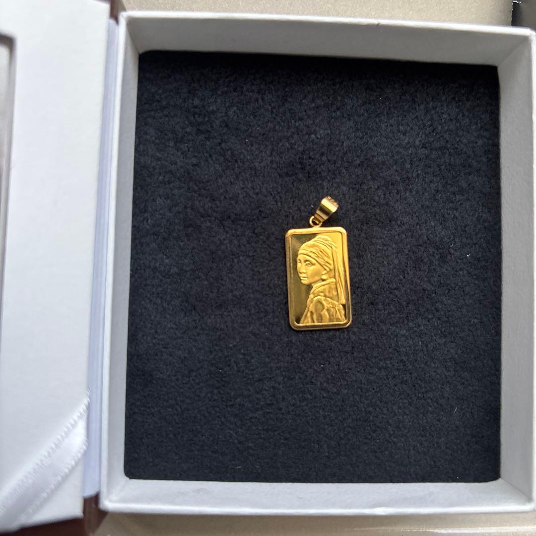 【限定美品】純金ペンダントトップ 祈平 PAMP社 フェルメール/モネ デザイン