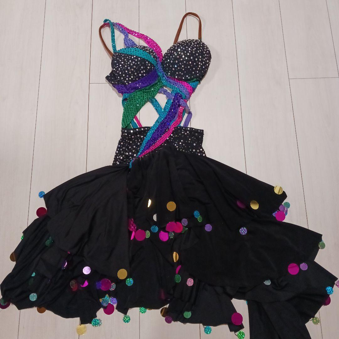 お値下げ❗社交ダンス　ラテン　インパクト　 カラフルストーンドレス　S~M