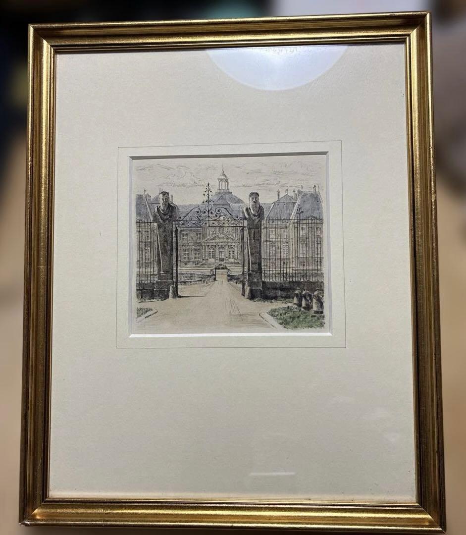 フランスアンティーク銅版画　ヴォー・ル・ヴィコント城