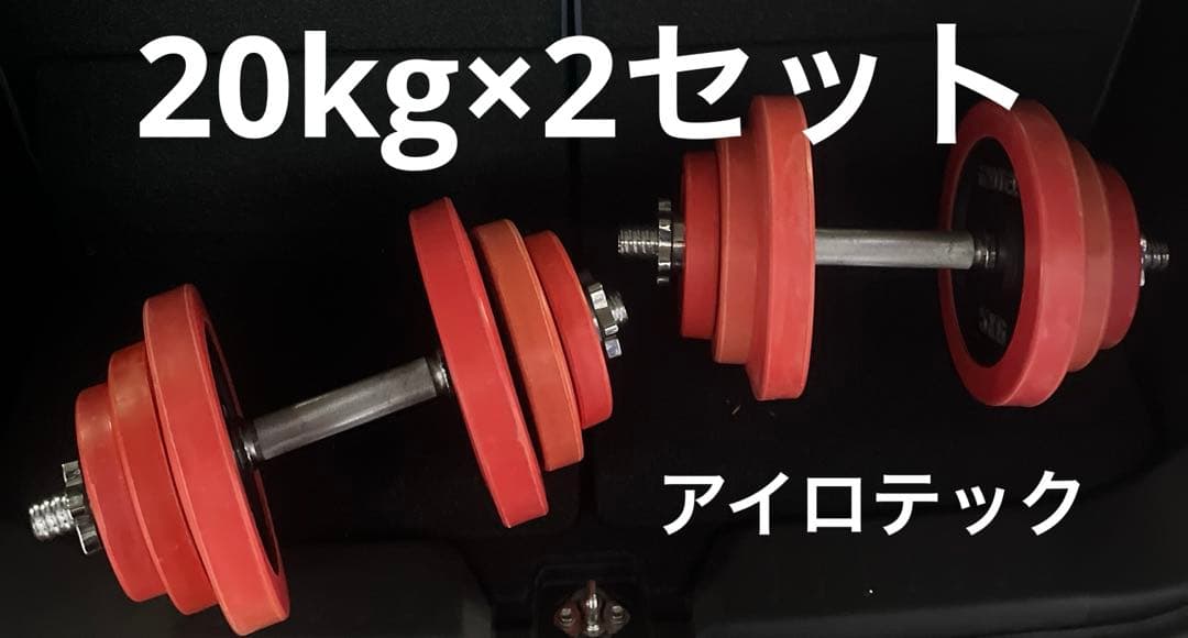 アイロテック ラバー付き ダンベル 20kg×2セット