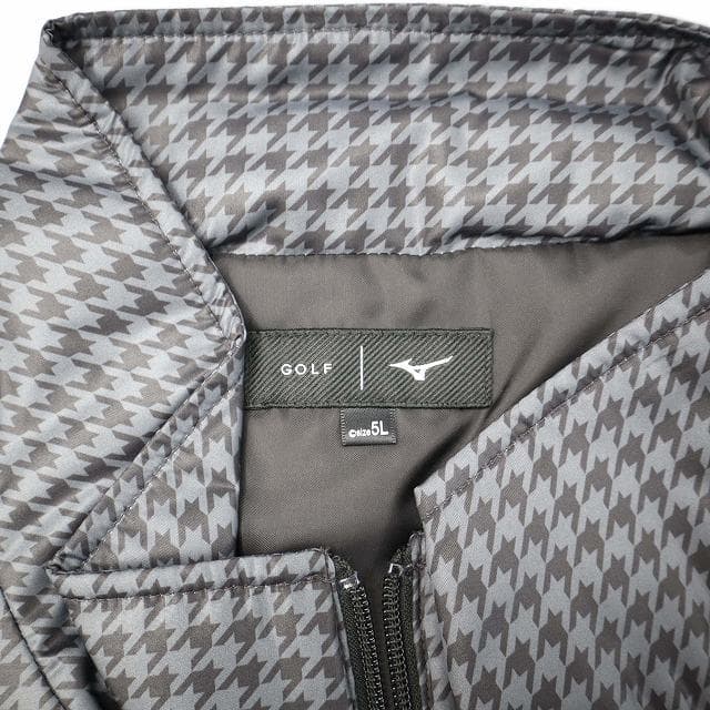 ミズノ ゴルフ 大きいサイズ ブレスサーモ 千鳥柄 中わた ジャケット パンツ