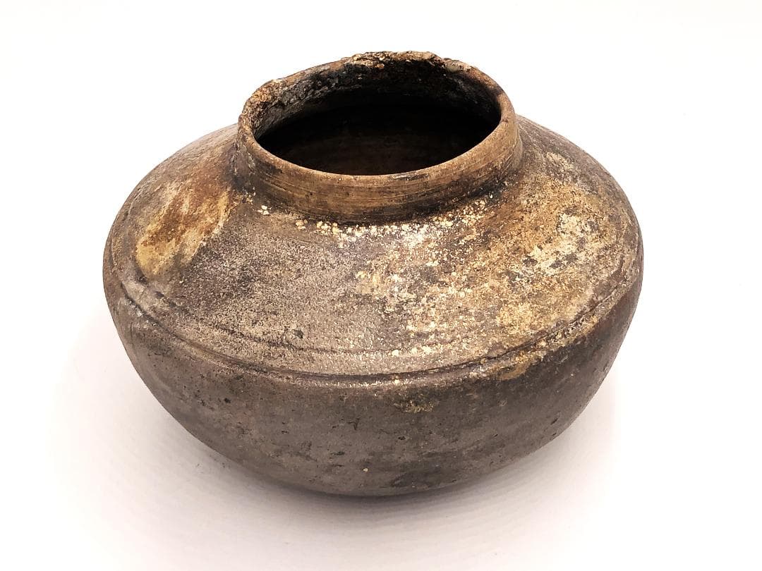 【 須恵器 壺 】　古墳～平安時代　後代金直し　炻器