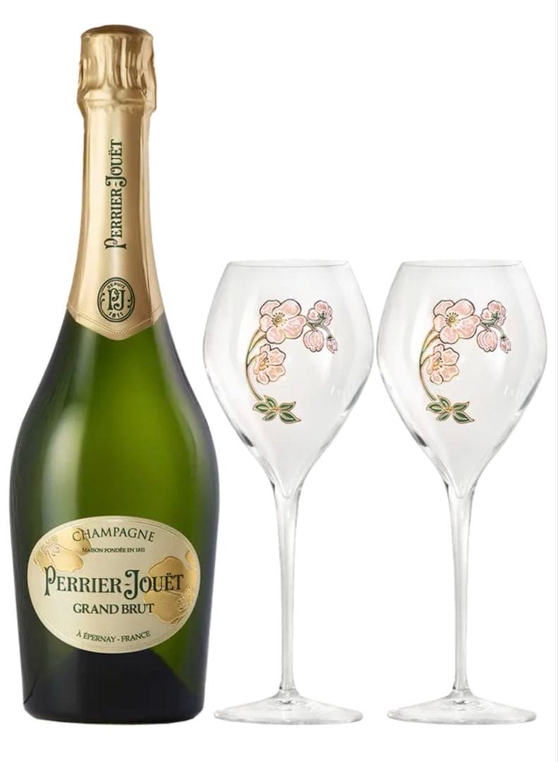 Perrier-Jouët Grand Brut シャンパン　グラス付き