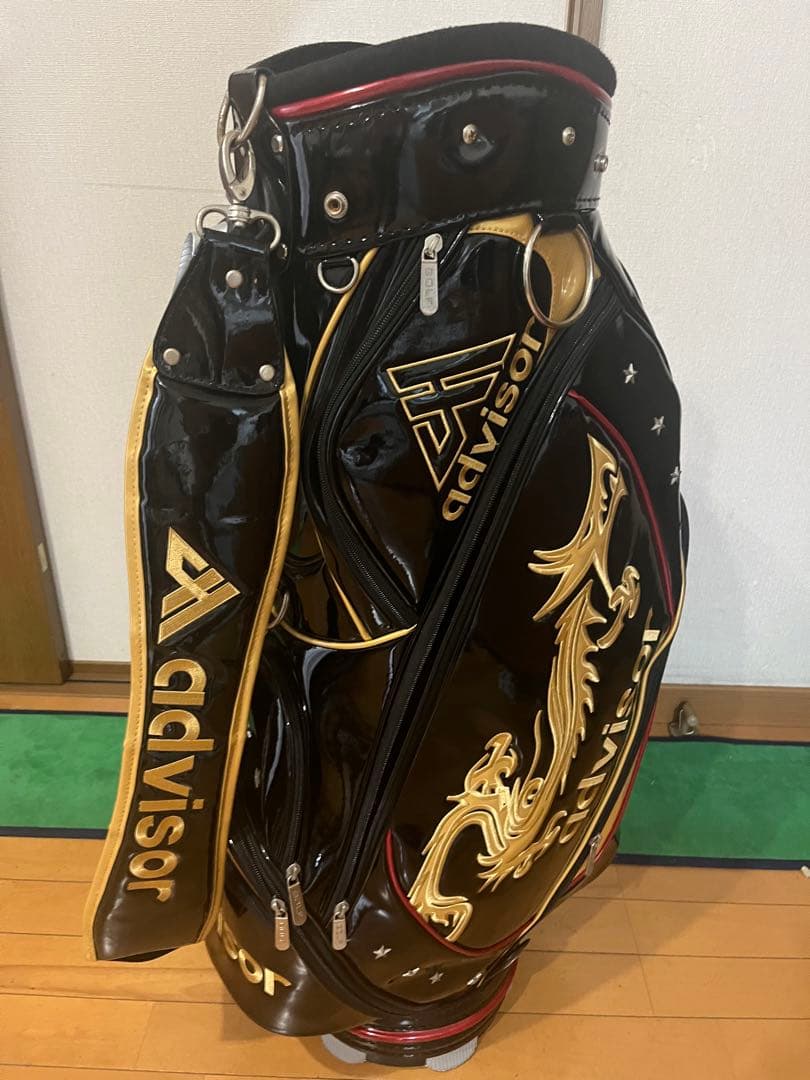 advisor ゴルフバッグ キャディバッグ ブラック ドラゴンデザイン