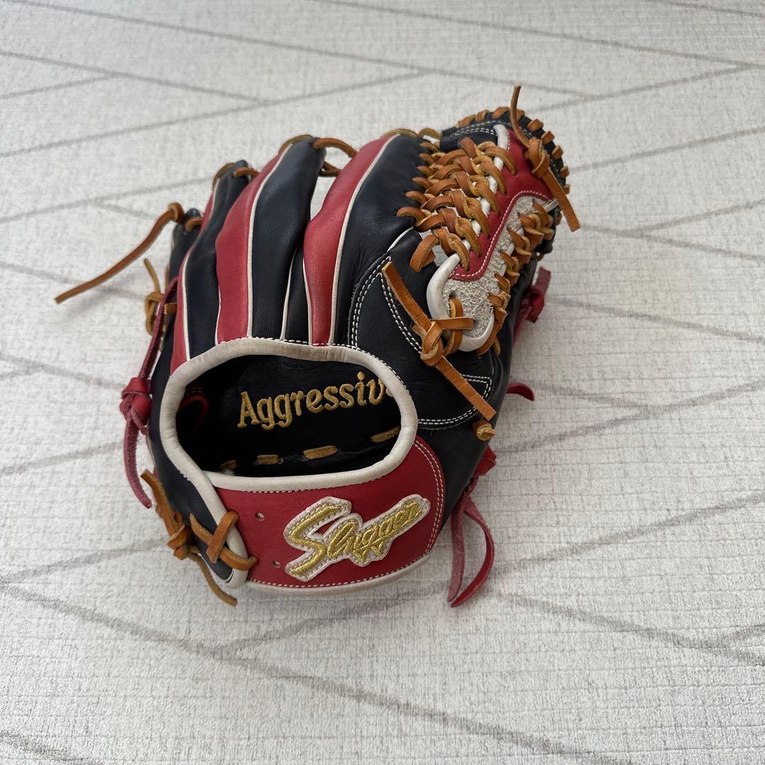 久保田スラッガー　軟式オーダーグローブ 黒/赤