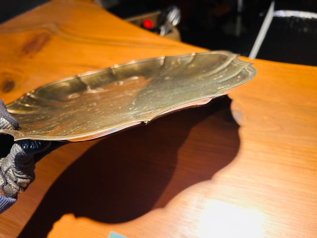 USAアンティーク】 シルバープレート　大皿　トレー　トレンチB